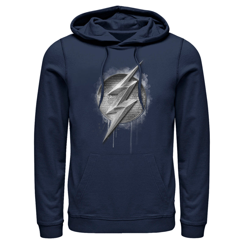 Men's Zack Snyder Justice League The Flash Silver Logo Pull Over Hoodie