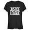 Junior's Zack Snyder Justice League Stacked Large Logo Reverse T-Shirt