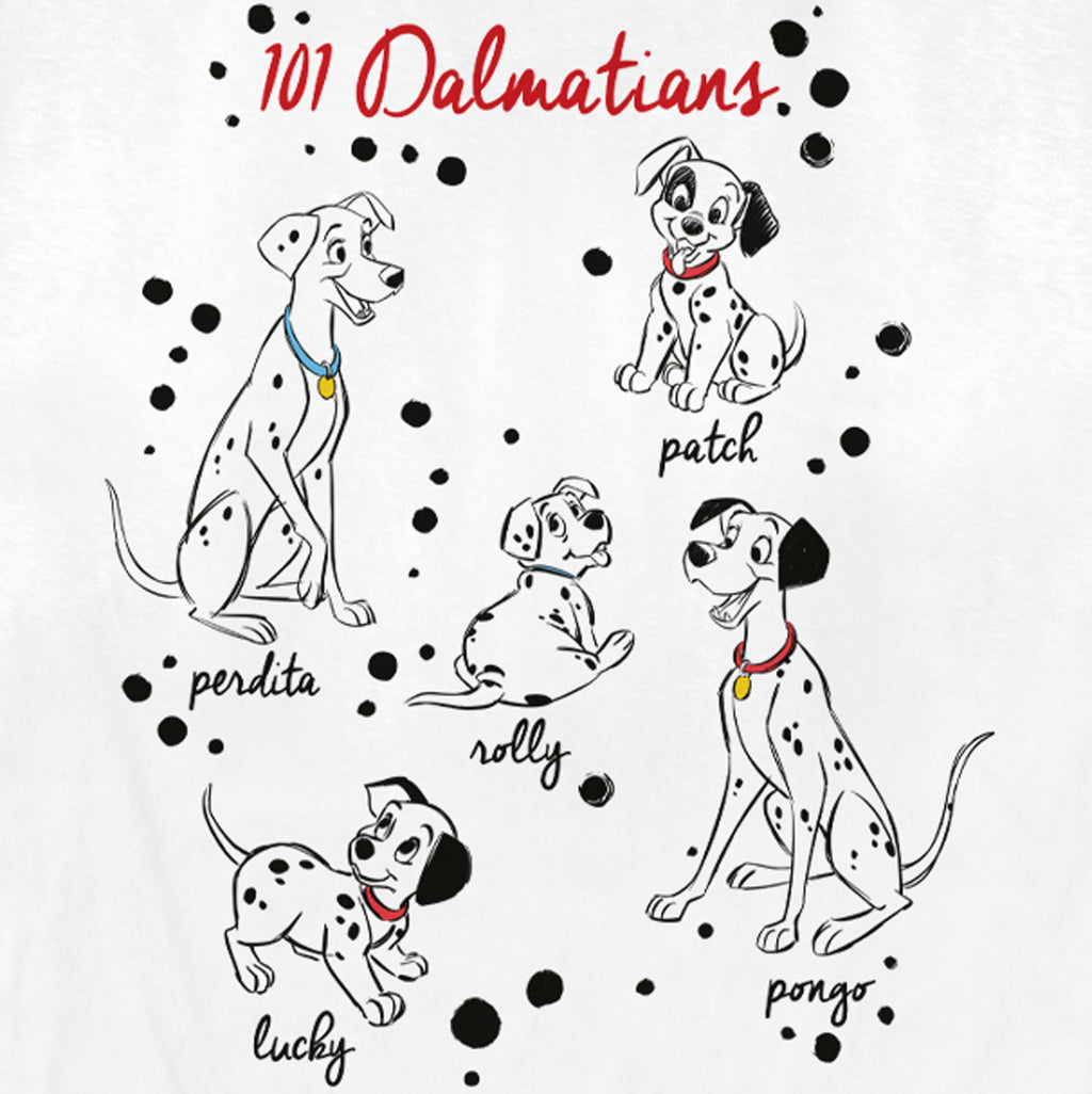 Women's One Hundred and One Dalmatians Character Names T-Shirt – Fifth Sun