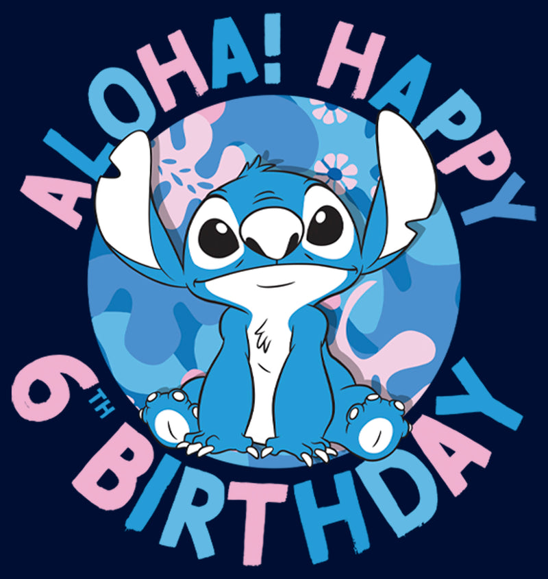 Boy's Lilo & Stitch Aloha Happy 6th Birthday T-Shirt
