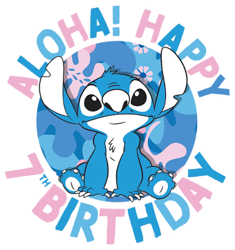Boy's Lilo & Stitch Aloha Happy 7th Birthday T-Shirt