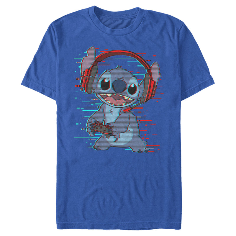 Men's Lilo & Stitch Red and Blue Gamer T-Shirt