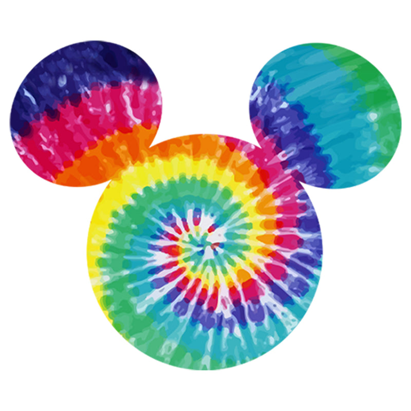 Men's Mickey & Friends Rainbow Tie-Dye Mickey Mouse Logo Long Sleeve Shirt