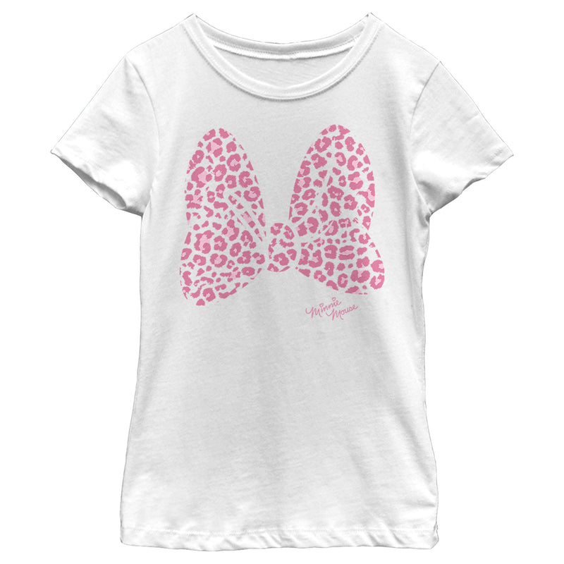 Girl's Minnie Mouse Cheetah Print Bow T-Shirt