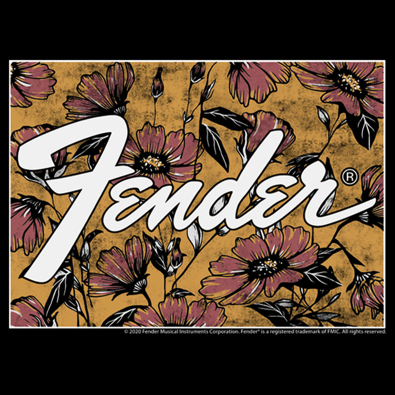 Men's Fender Floral Wallpaper Logo T-Shirt