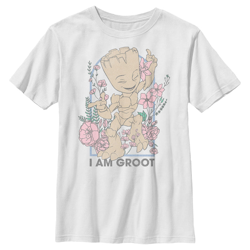 Boy's Guardians of the Galaxy Floral I Am Groot T-Shirt