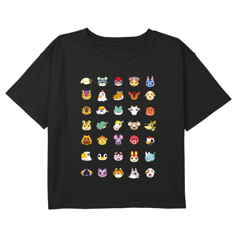 Girl's Nintendo Animal Crossing Character Heads T-Shirt