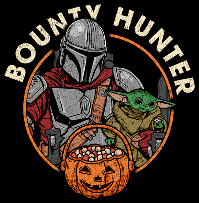 Boy's Star Wars: The Mandalorian Halloween Candy Bounty Hunter Din Djarin and Grogu T-Shirt