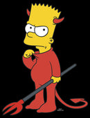 Men's The Simpsons Devil Bart Pull Over Hoodie