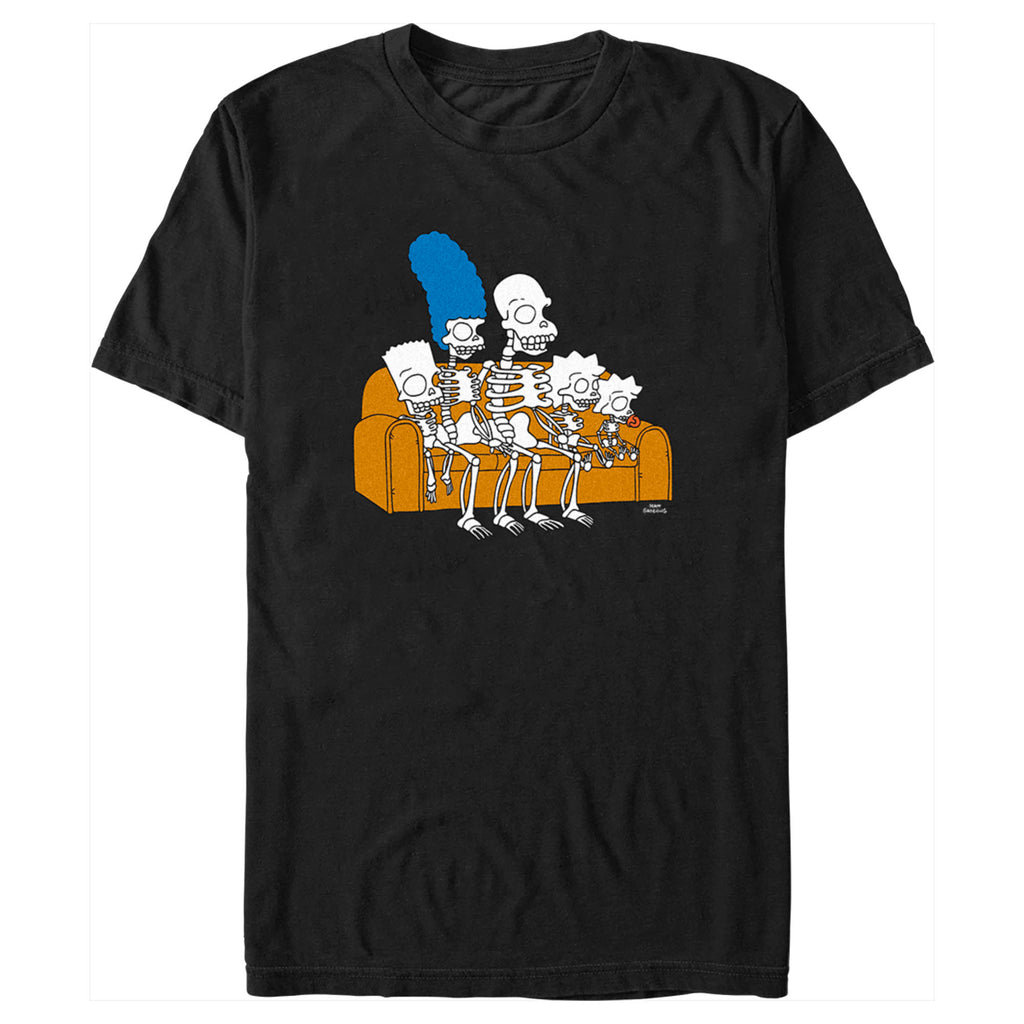 Men's The Simpsons Skeleton Family on Couch T-Shirt