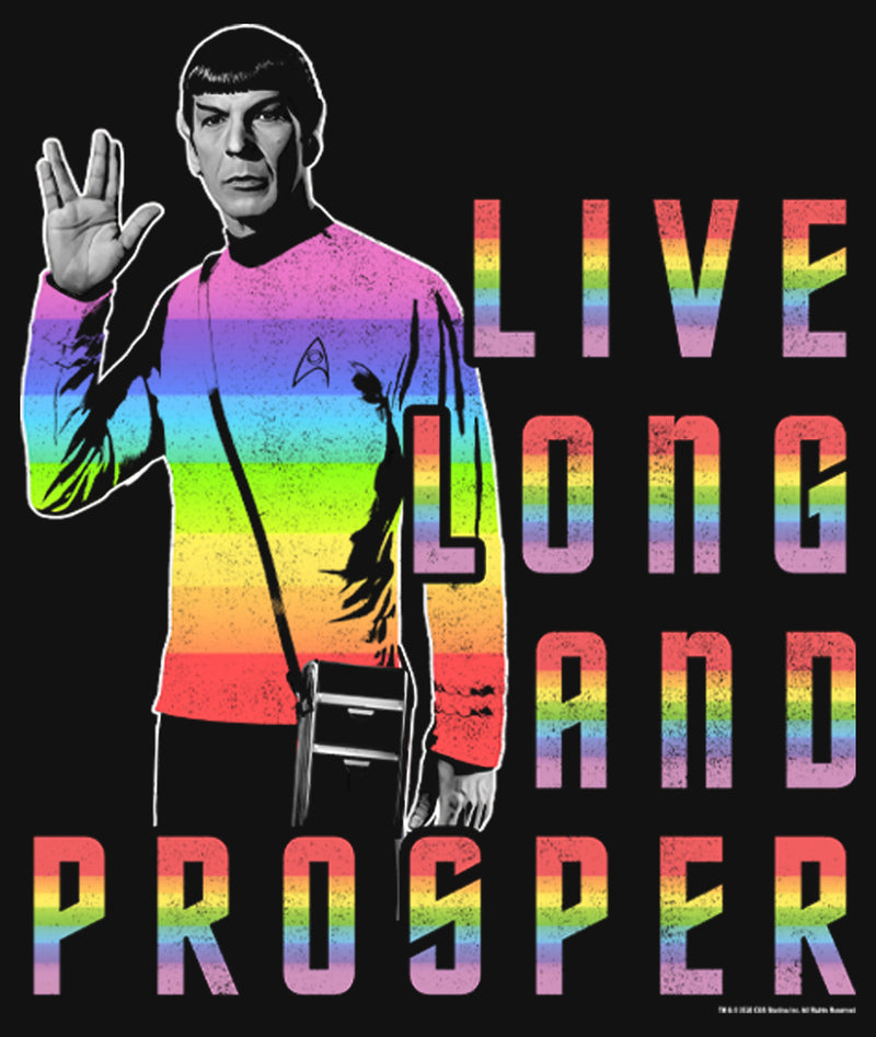 Girl's Star Trek: The Original Series Groovy Rainbow Spock Live Long and Prosper T-Shirt