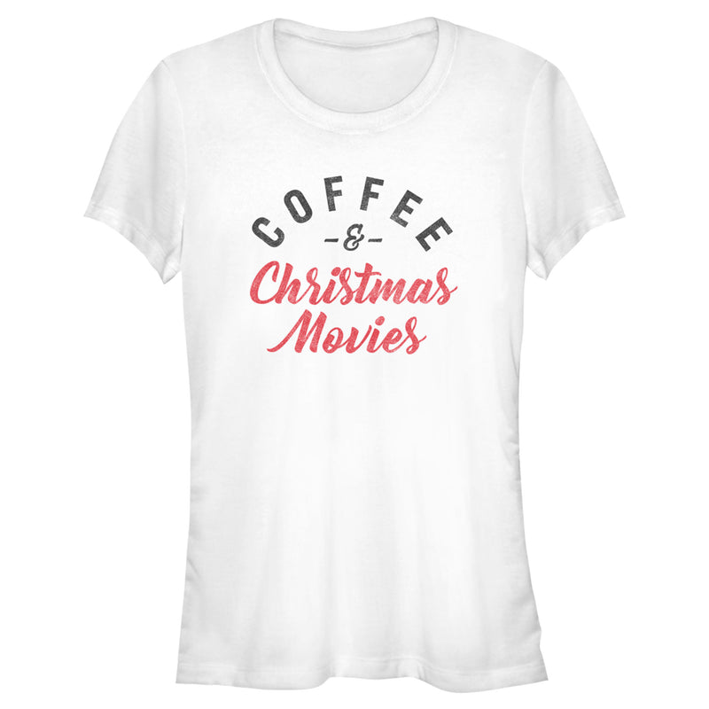 Junior's Lost Gods Distressed Coffee and Christmas Movies T-Shirt