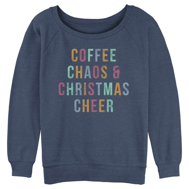Junior's Lost Gods Distressed Coffee Chaos Christmas Sweatshirt