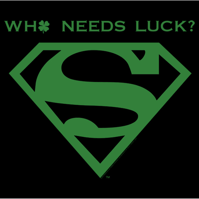Boy's Superman St. Patrick's Day Who Needs Luck? T-Shirt