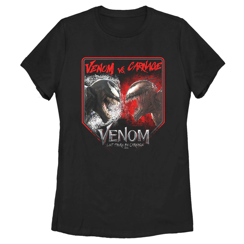 Women's Marvel Venom: Let There be Carnage Battle Time Venom Vs Carnage T-Shirt