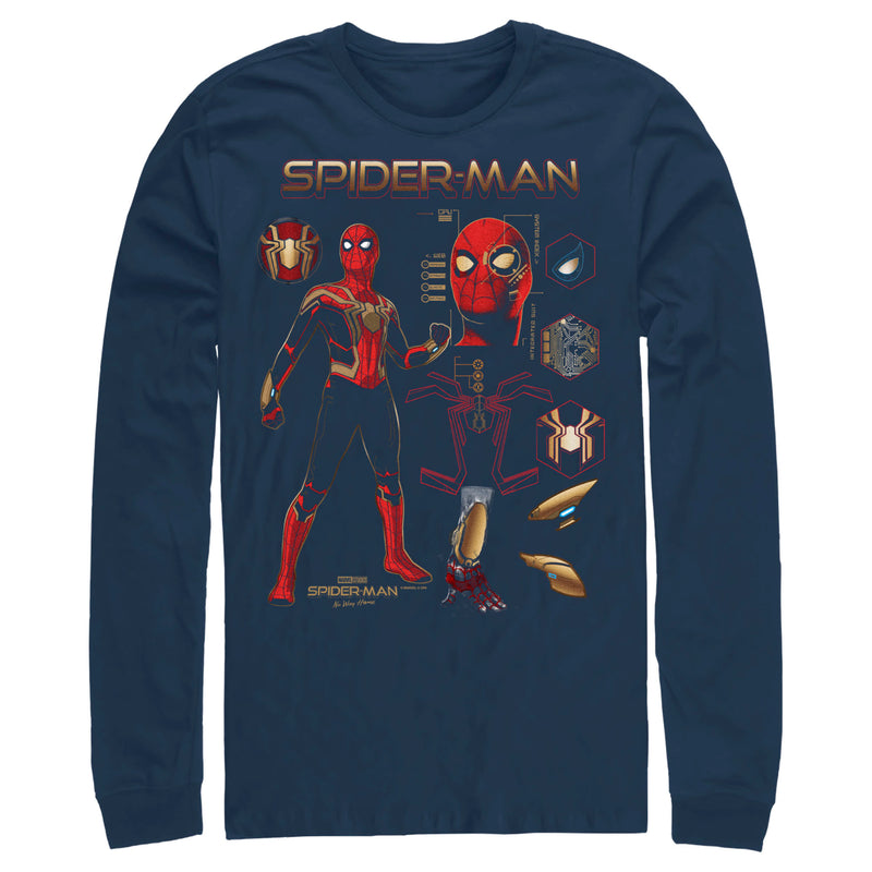Men's Marvel Spider-Man: No Way Home Iron Suit Gear Long Sleeve Shirt