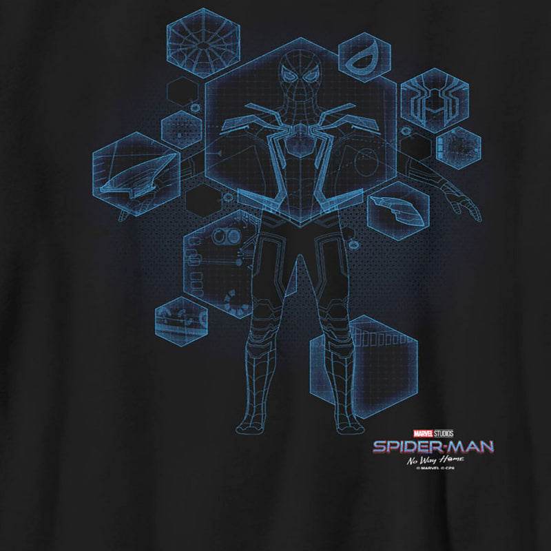 Boy's Marvel Spider-Man: No Way Home Black Suit Blueprint T-Shirt