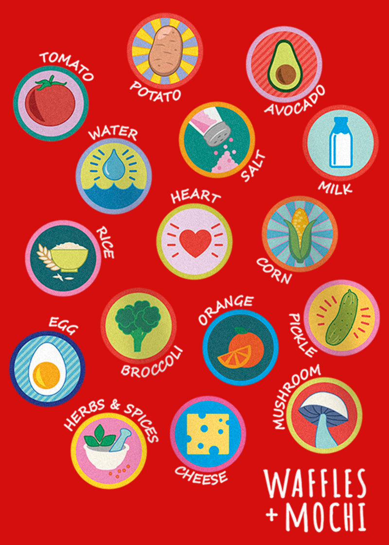 Girl's Waffles + Mochi Food Poster T-Shirt