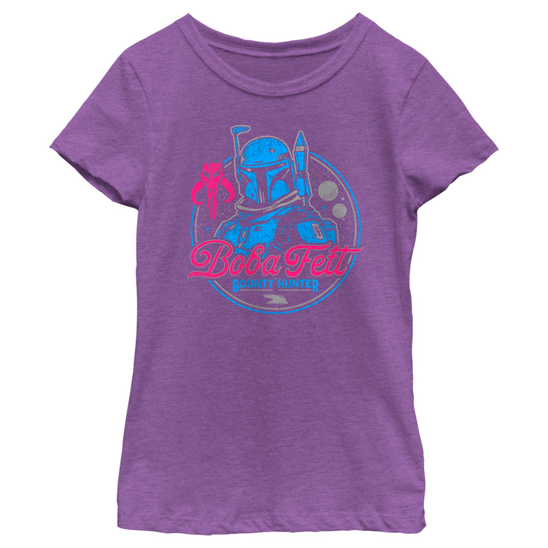 Girl's Star Wars: The Book of Boba Fett Bounty Hunter Distressed Retro Logo T-Shirt