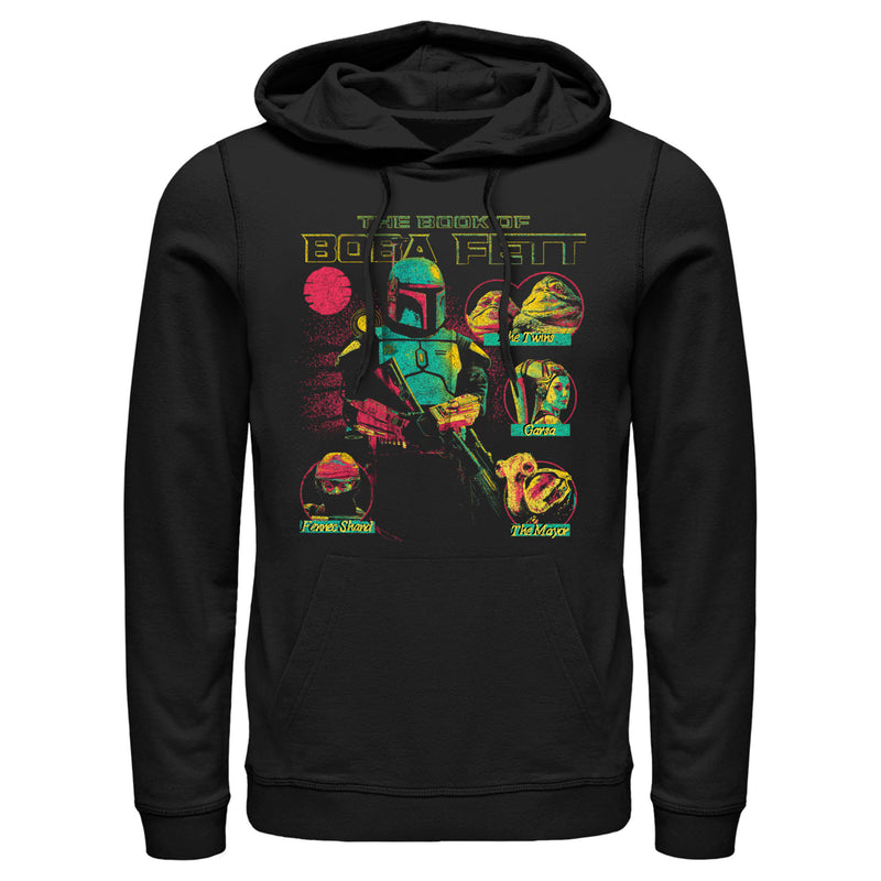 Men's Star Wars: The Book of Boba Fett Distressed Character Line-up Pull Over Hoodie