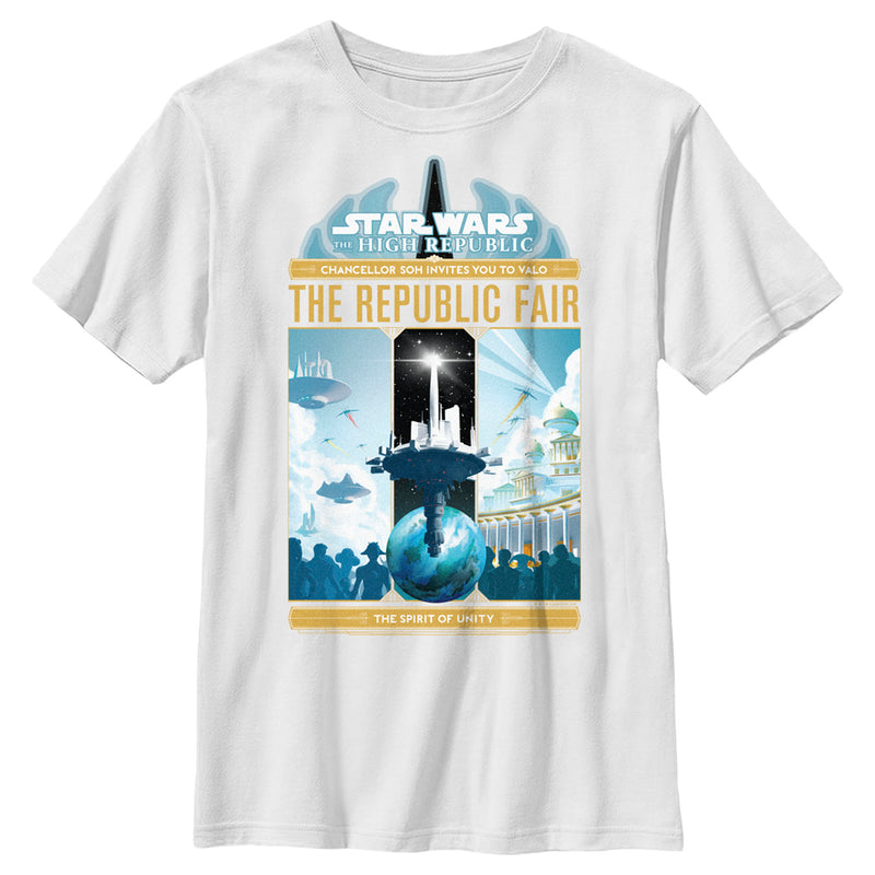 Boy's Star Wars The High Republic The Republic Fair Flyer T-Shirt