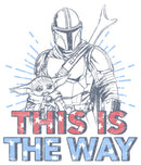 Boy's Star Wars: The Mandalorian Patriotic Mando and Grogu This is the Way T-Shirt