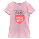 Girl's Star Wars: The Mandalorian Valentine's Day Grogu This is the Way to my Heart T-Shirt