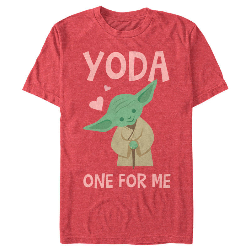 Men's Star Wars Valentine's Day Yoda One for Me Simple T-Shirt
