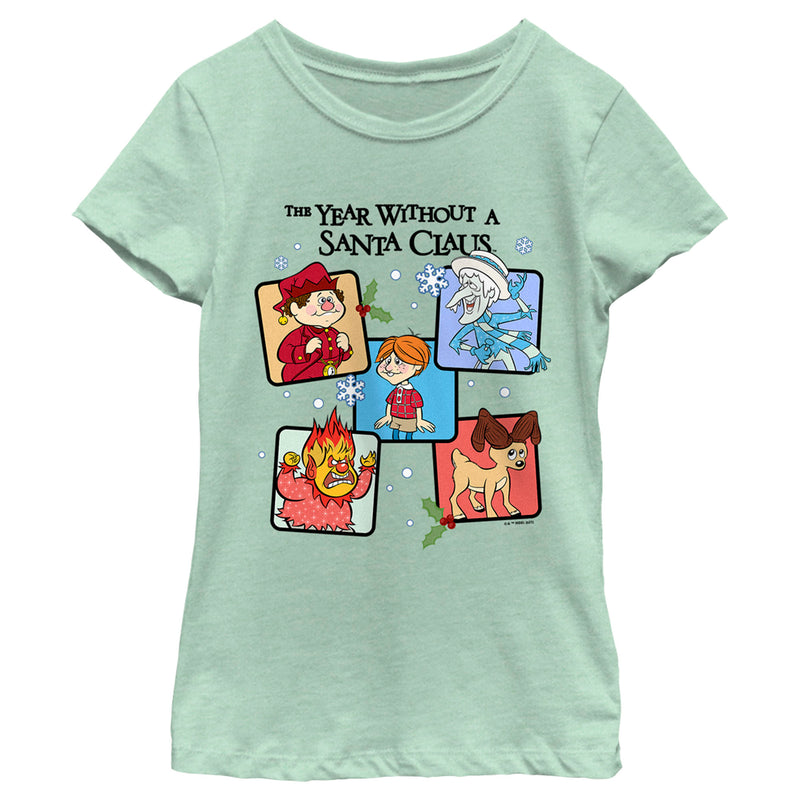 Girl's The Year Without a Santa Claus Character Panel T-Shirt