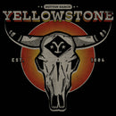 Men's Yellowstone Sunset Dutton Ranch Cow Skull T-Shirt