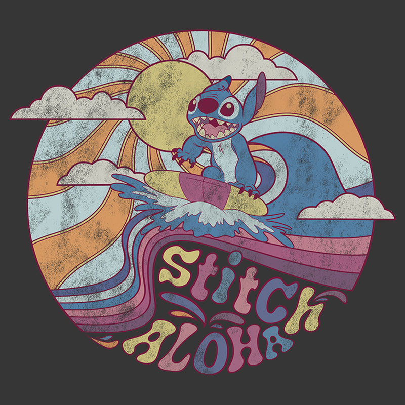 Boy's Lilo & Stitch Aloha Stitch Distressed Surf Circle T-Shirt