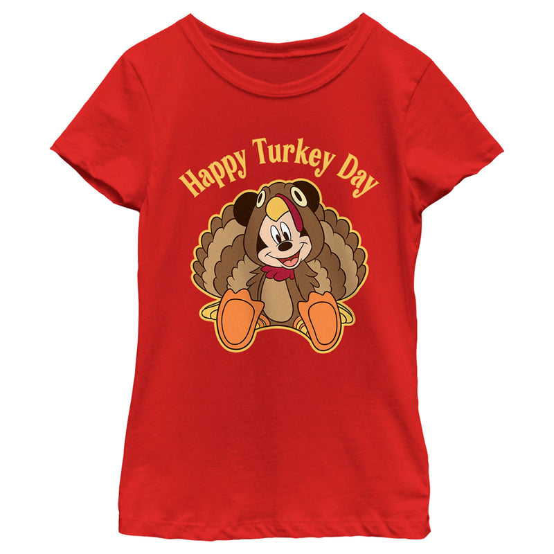 Girl's Mickey & Friends Mickey Mouse Happy Turkey Day T-Shirt
