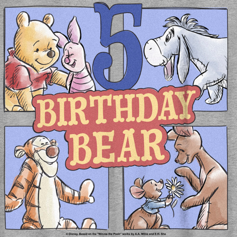 Boy's Winnie the Pooh 5 Birthday Bear T-Shirt