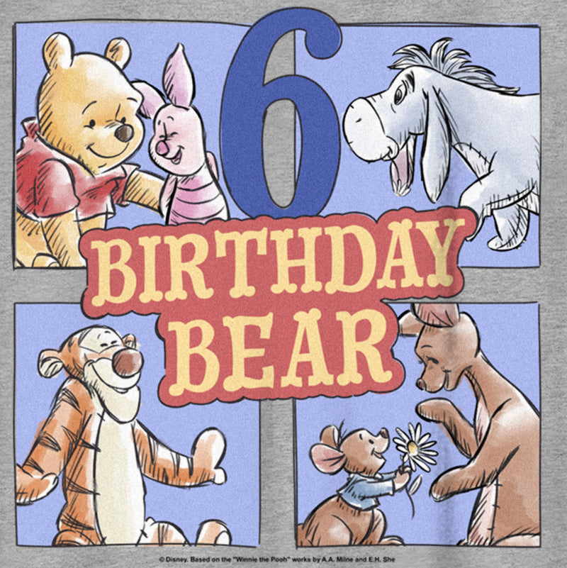 Boy's Winnie the Pooh 6 Birthday Bear T-Shirt