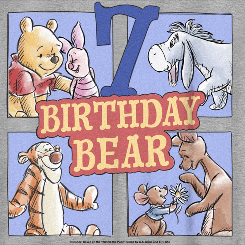 Boy's Winnie the Pooh 7 Birthday Bear T-Shirt