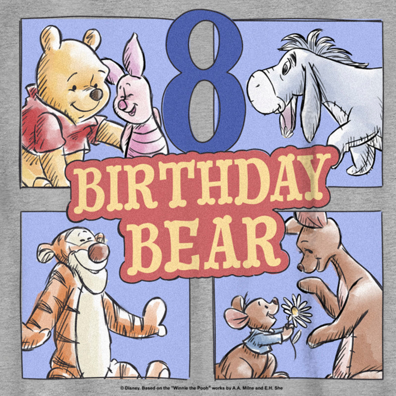 Boy's Winnie the Pooh 8 Birthday Bear T-Shirt