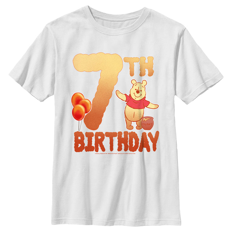 Boy's Winnie the Pooh 7th Birthday Pooh Bear T-Shirt