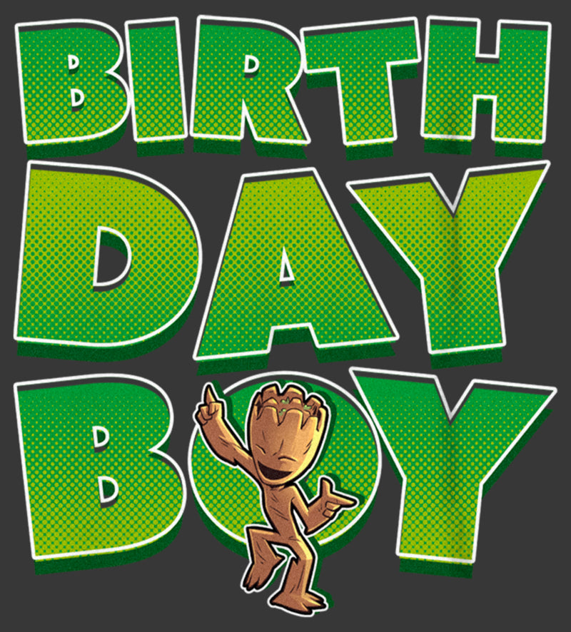 Boy's Guardians of the Galaxy Birthday Boy Dancing Groot T-Shirt