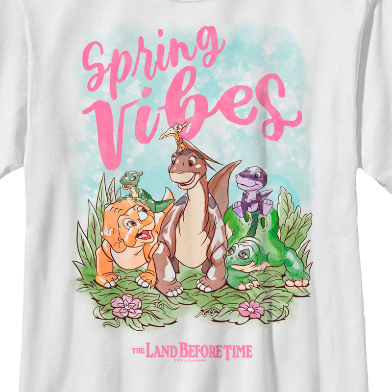 Boy's The Land Before Time Spring Vibes Littlefoot and Friends T-Shirt