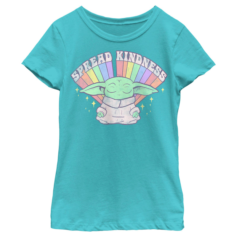 Girl's Star Wars: The Mandalorian Spread Kindness Rainbow T-Shirt
