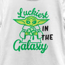 Girl's Star Wars: The Mandalorian St. Patrick's Day Grogu Luckiest in the Galaxy T-Shirt