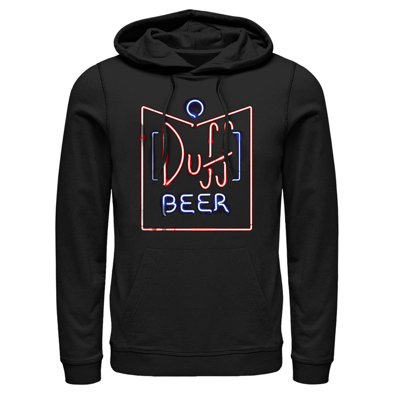 Men's The Simpsons Duff Beer Neon Sign Pull Over Hoodie