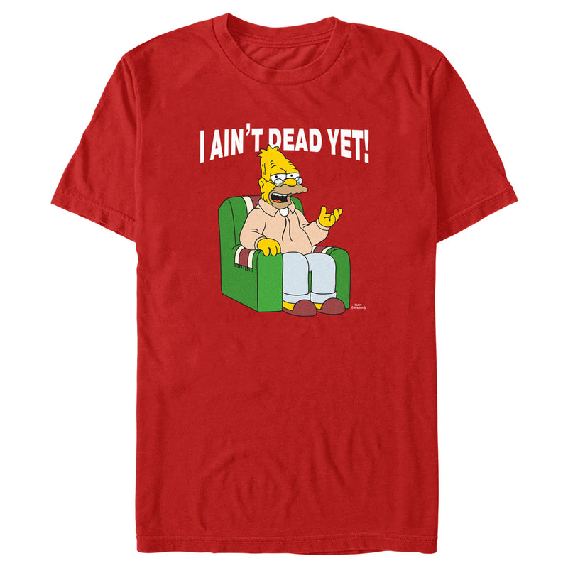 Men's The Simpsons Grandpa Simpson I Ain't Dead Yet Quote T-Shirt