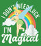Women's Peter Pan St. Patrick's Day Tinkerbell I Don't Need Luck I'm Magical Racerback Tank Top