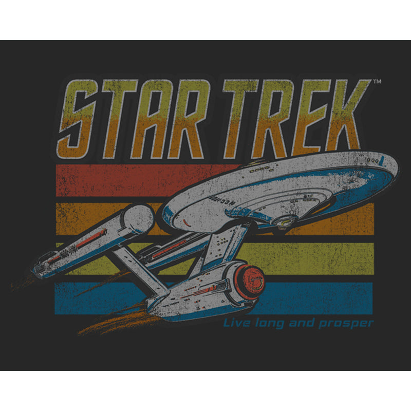 Men's Star Trek Rainbow Vintage USS Enterprise Starship T-Shirt