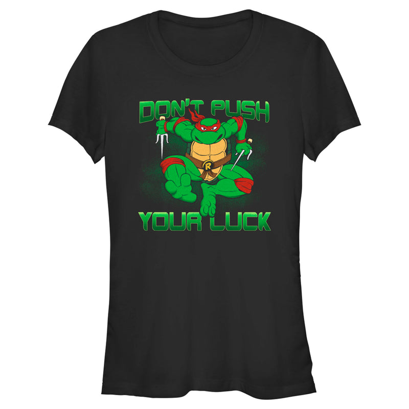 Junior's Teenage Mutant Ninja Turtles St. Patrick's Day Raphael Don't Push Your Luck T-Shirt