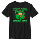 Boy's Teenage Mutant Ninja Turtles St. Patrick's Day Raphael Don't Push Your Luck T-Shirt