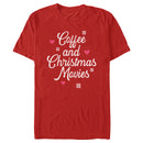Men's Lost Gods Coffee and Christmas Movies Distressed T-Shirt