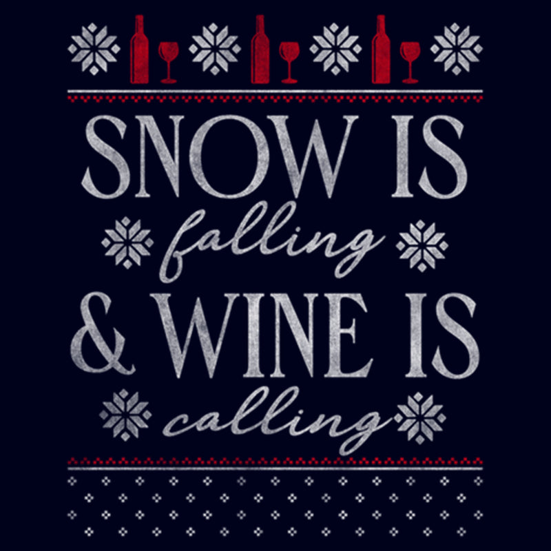 Junior's Lost Gods Snow Is Falling Wine Is Calling T-Shirt