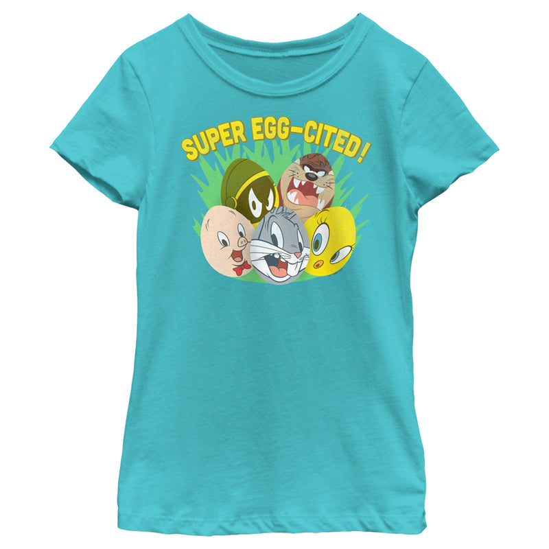 Girl's Looney Tunes Super Egg-Cited Group Portrait T-Shirt